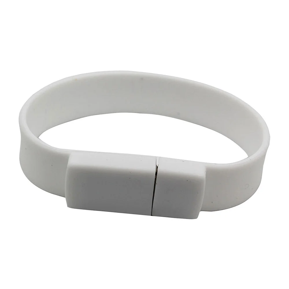 Флешка Силиконовый Браслет Bracelet Splice V170 белый 128 Гб - фото 1