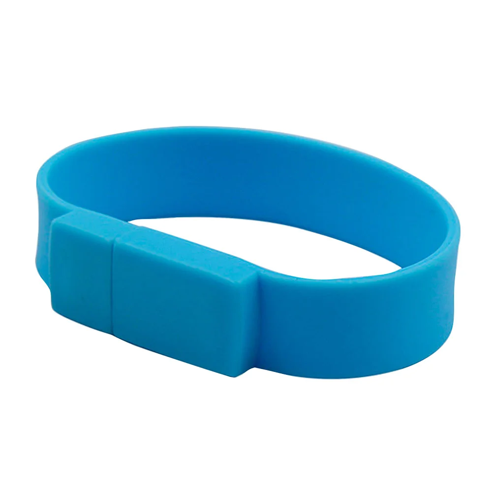 Флешка Силиконовый Браслет "Bracelet Splice" V170 голубой 1 Гб - фото 2