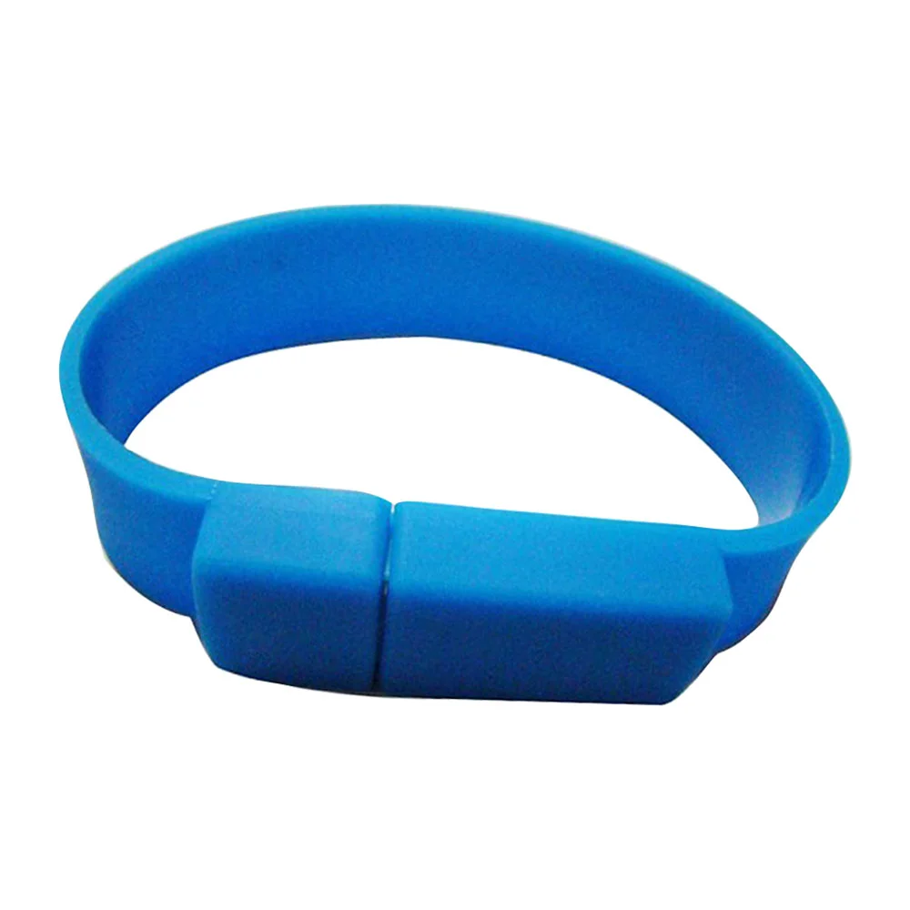 Флешка Силиконовый Браслет "Bracelet Splice" V170 голубой 1 Гб - фото 3