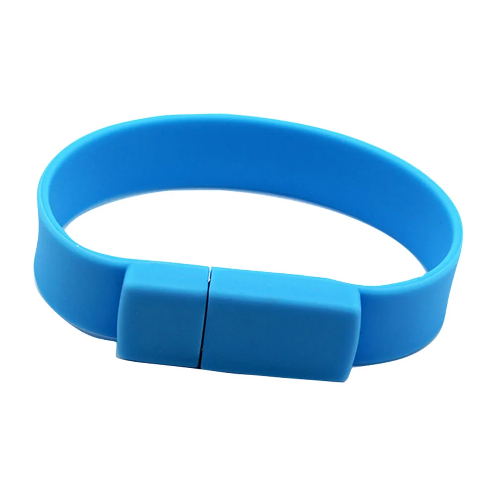 Флешка Силиконовый Браслет "Bracelet Splice" V170 голубой 1 Гб - фото 5