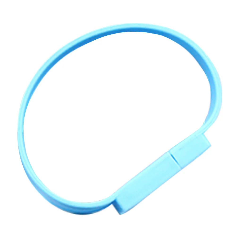 Флешка Силиконовый Браслет "Bracelet Splice" V170 голубой 1 Гб - фото 6