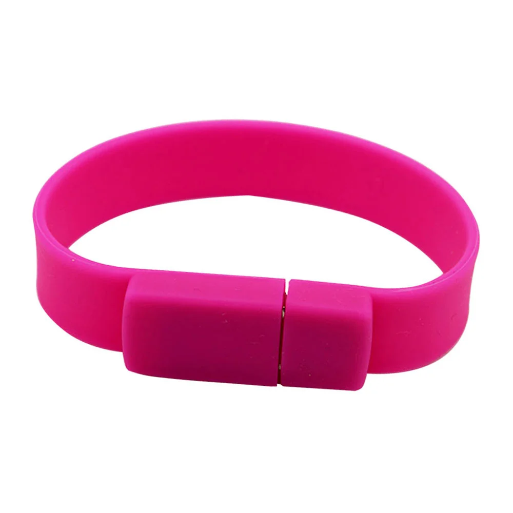 Флешка Силиконовый Браслет Bracelet Splice V170 розовый 64 Гб - фото 1