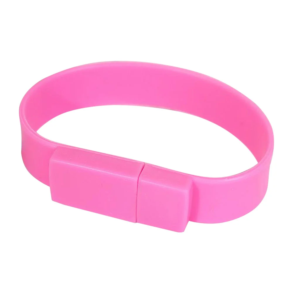 Флешка Силиконовый Браслет "Bracelet Splice" V170 розовый 1 Гб - фото 4