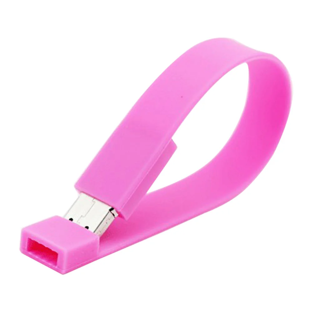 Флешка Силиконовый Браслет "Bracelet Splice" V170 розовый 1 Гб - фото 5