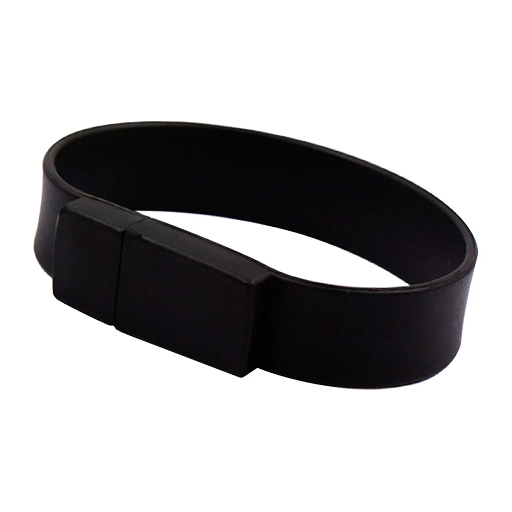 Флешка Силиконовый Браслет "Bracelet Splice" V170 черный 1 Гб - фото 2