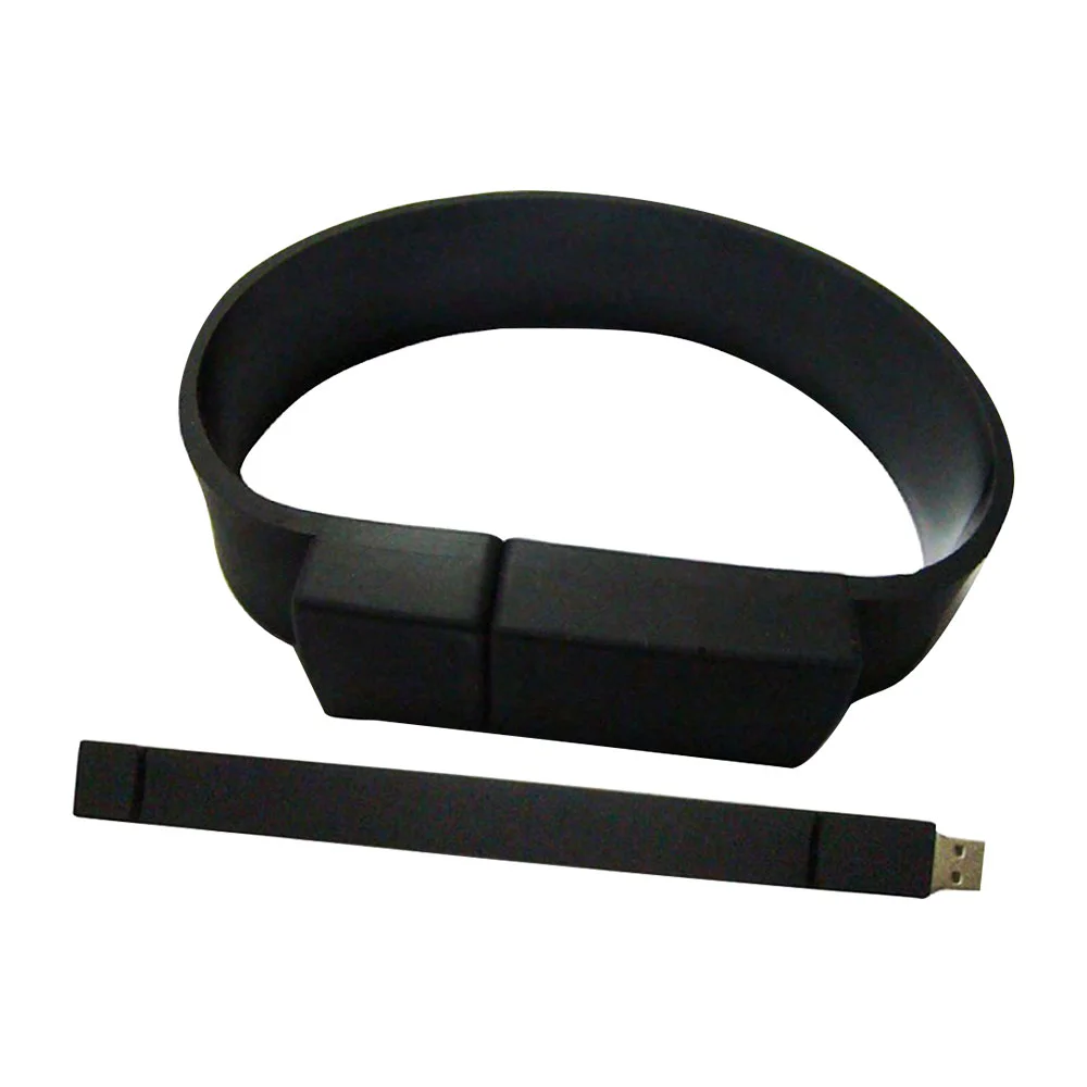 Флешка Силиконовый Браслет "Bracelet Splice" V170 черный 1 Гб - фото 5