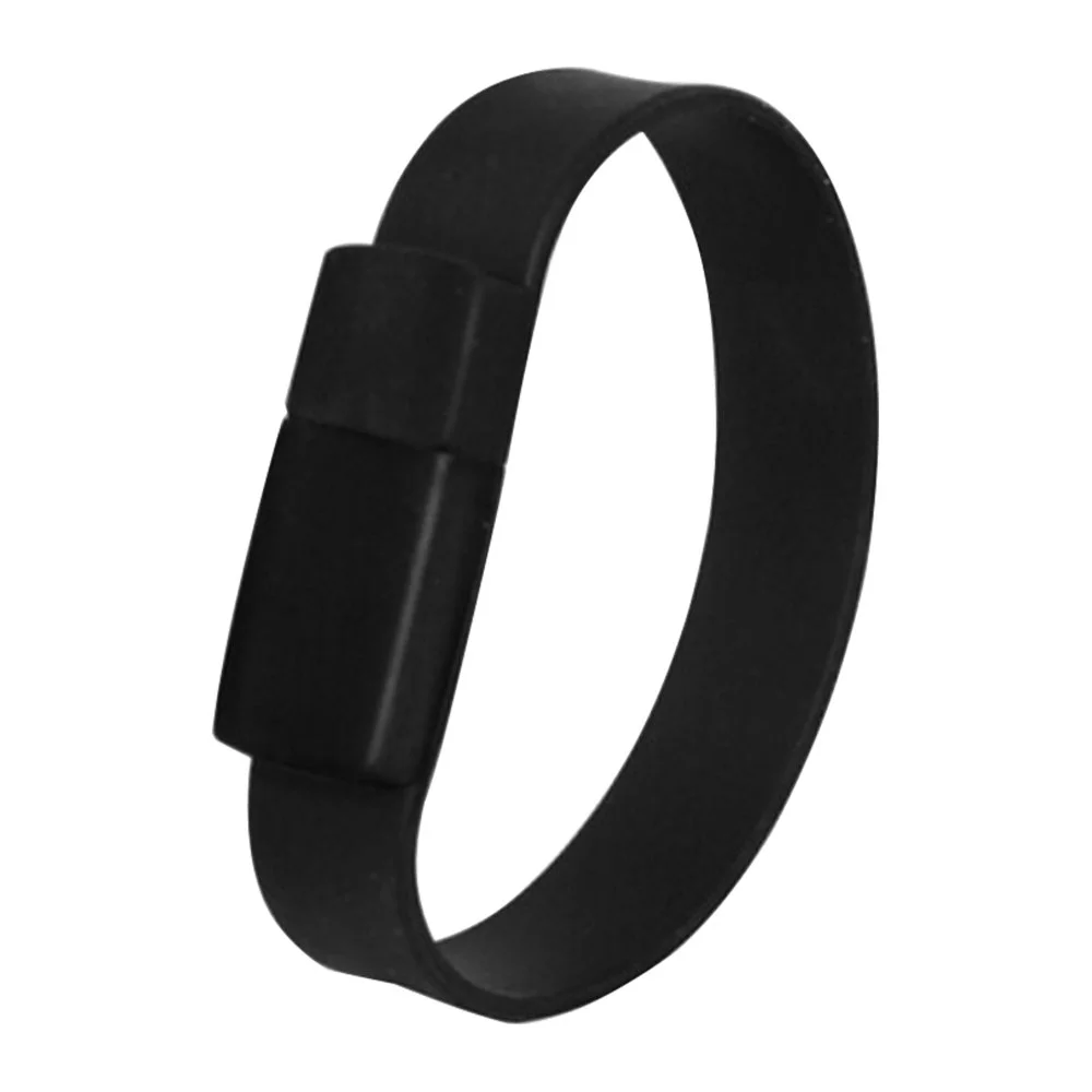 Флешка Силиконовый Браслет "Bracelet Splice" V170 черный 1 Гб - фото 6