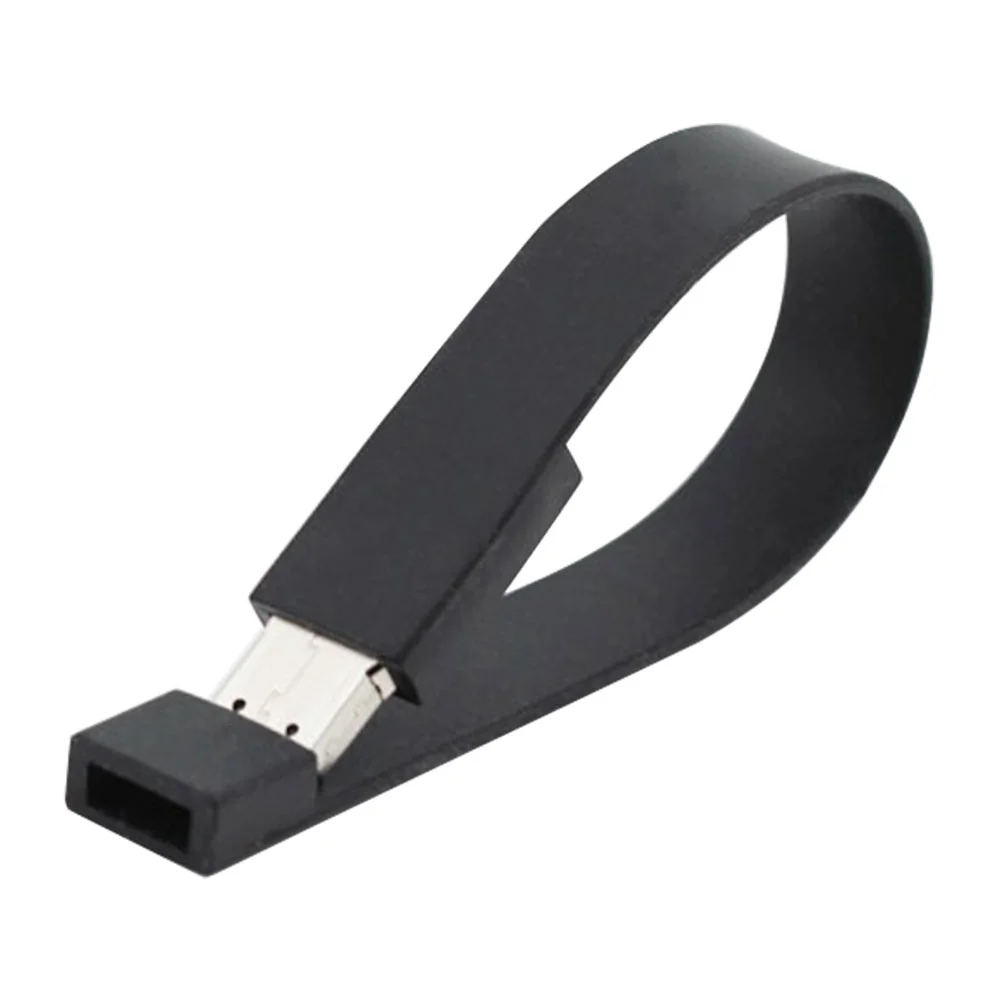 Флешка Силиконовый Браслет "Bracelet Splice" V170 черный 1 Гб - фото 8