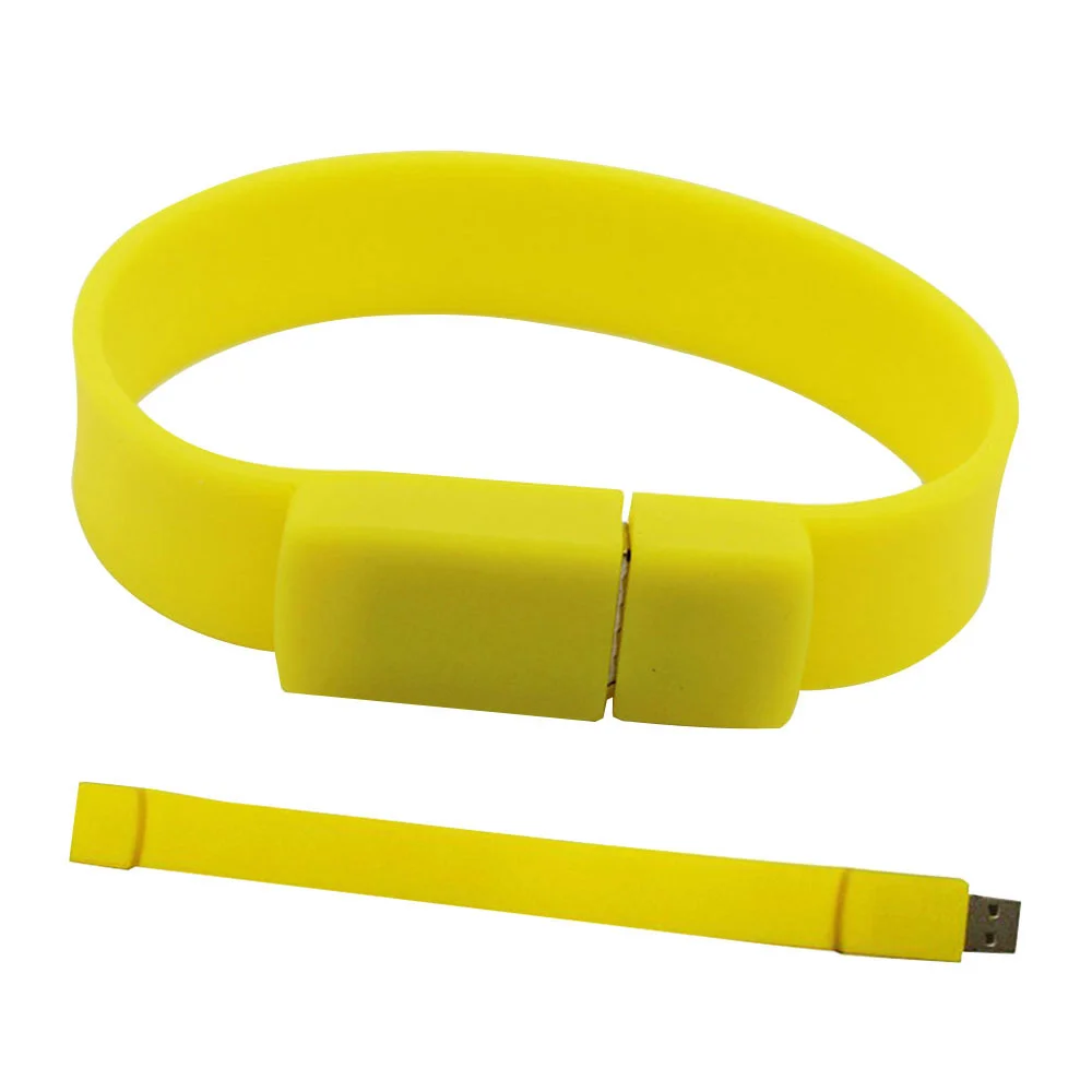 Флешка Силиконовый Браслет "Bracelet Splice" V170 желтый 1 Гб - фото 2