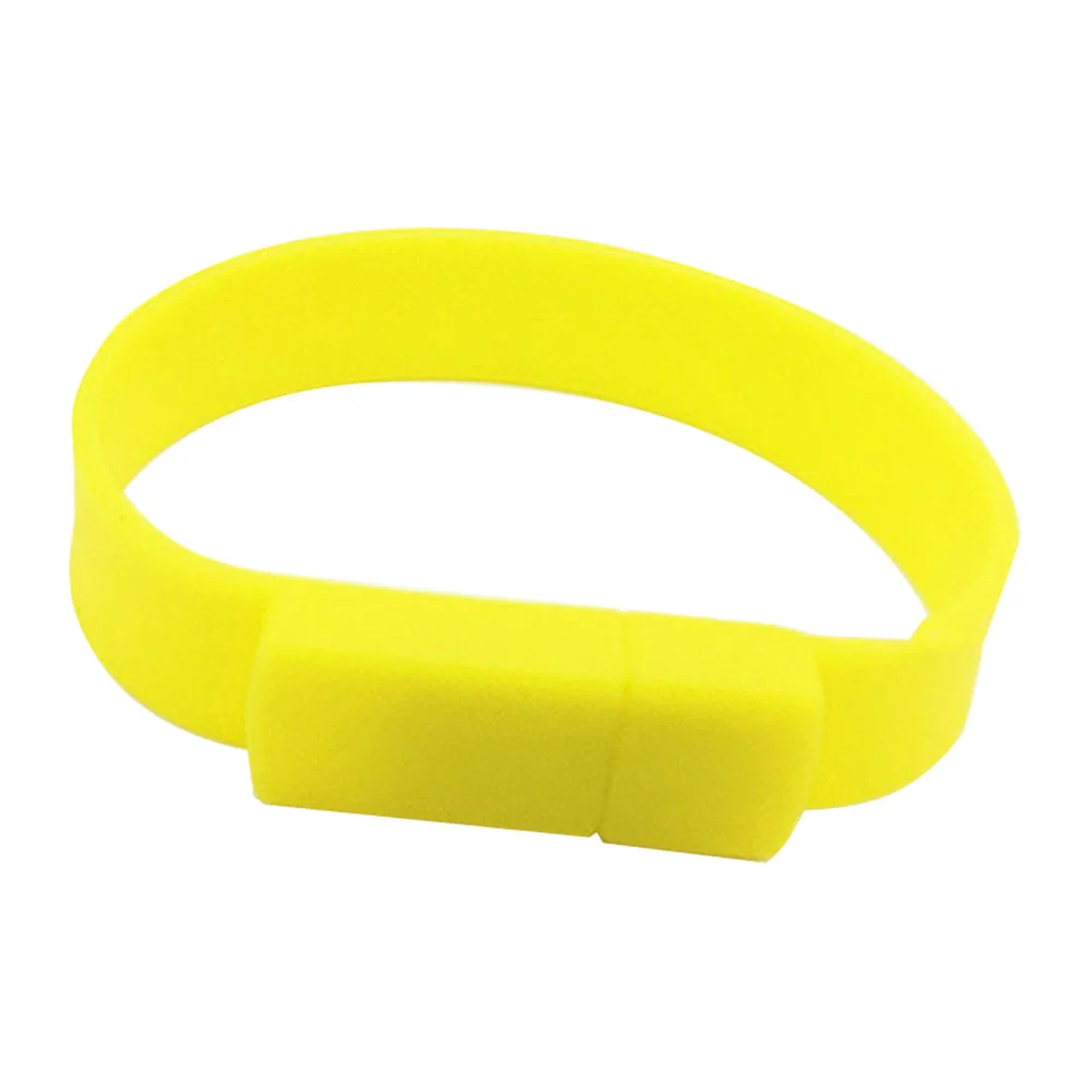 Флешка Силиконовый Браслет "Bracelet Splice" V170 желтый 1 Гб - фото 3