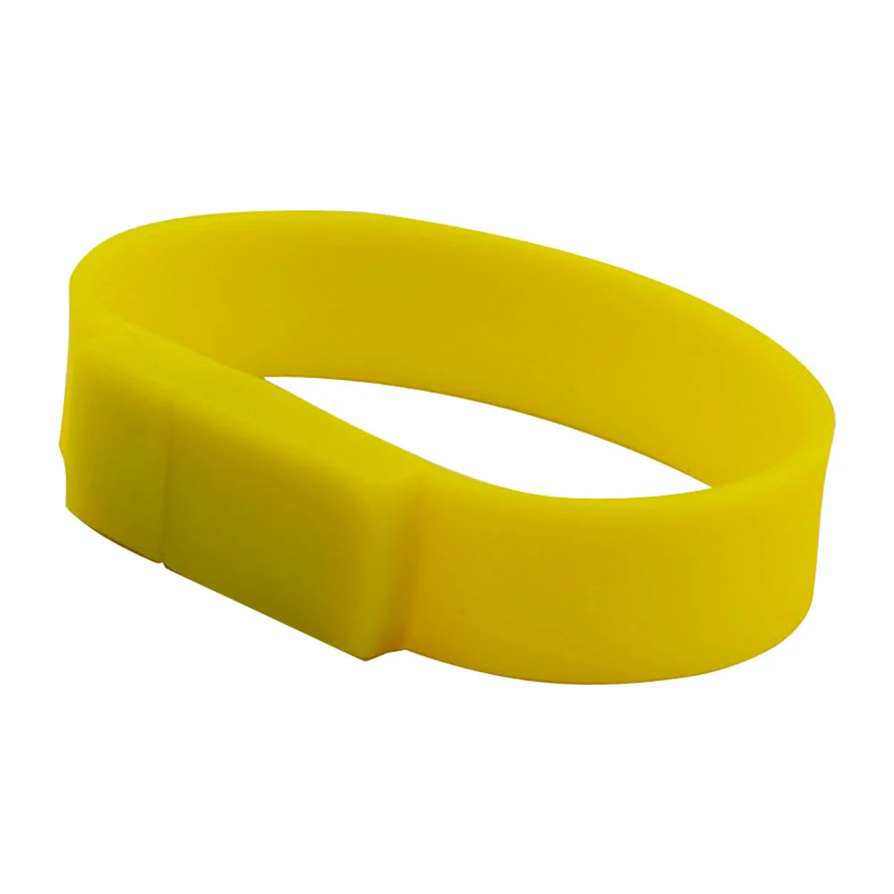 Флешка Силиконовый Браслет "Bracelet Splice" V170 желтый 1 Гб - фото 4