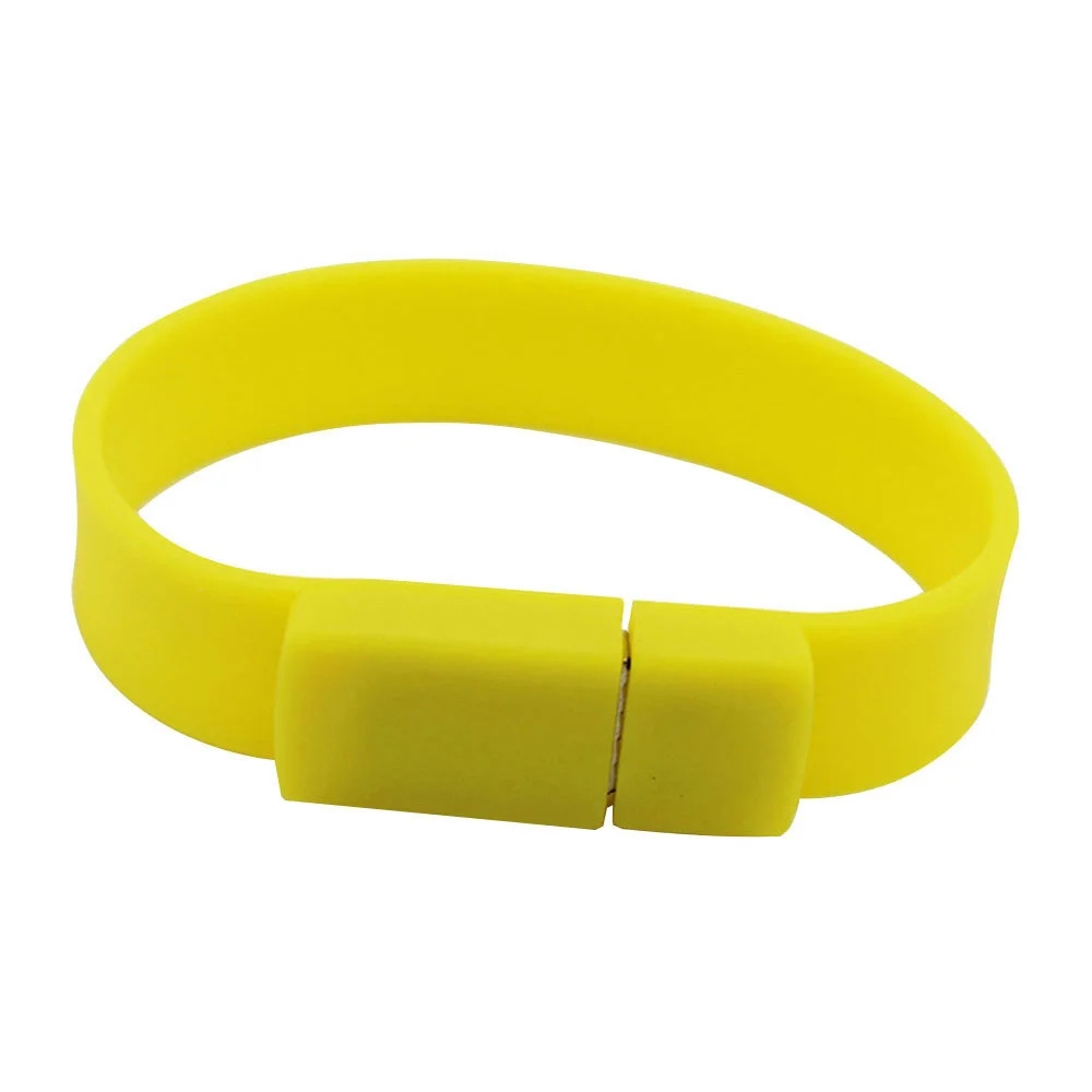 Флешка Силиконовый Браслет Bracelet Splice V170 желтый 256 Гб - фото 1