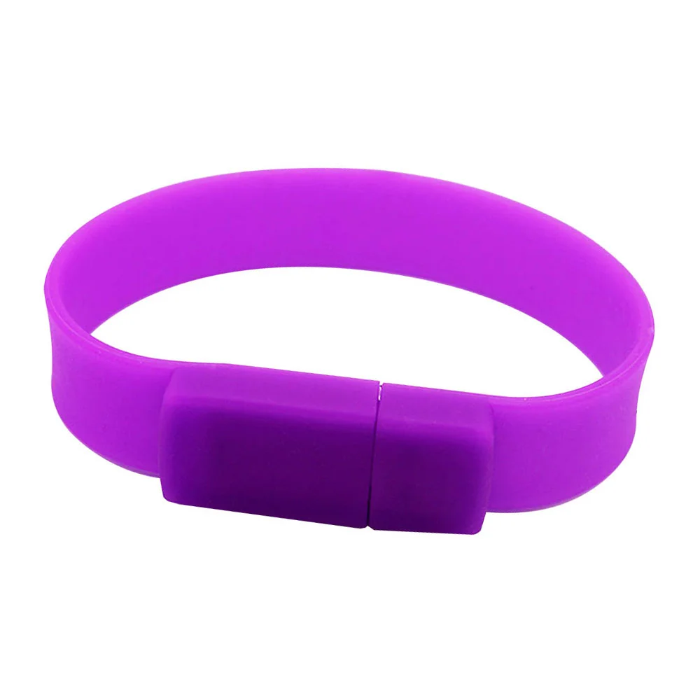 Флешка Силиконовый Браслет Bracelet Splice V170 фиолетовый 8 Гб - фото 1