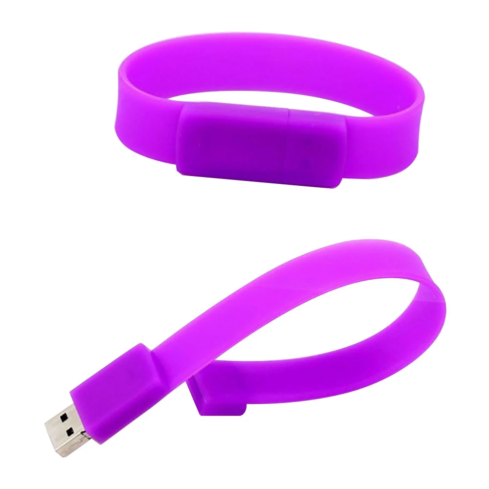 Флешка Силиконовый Браслет Bracelet Splice V170 фиолетовый 32 Гб - фото 6