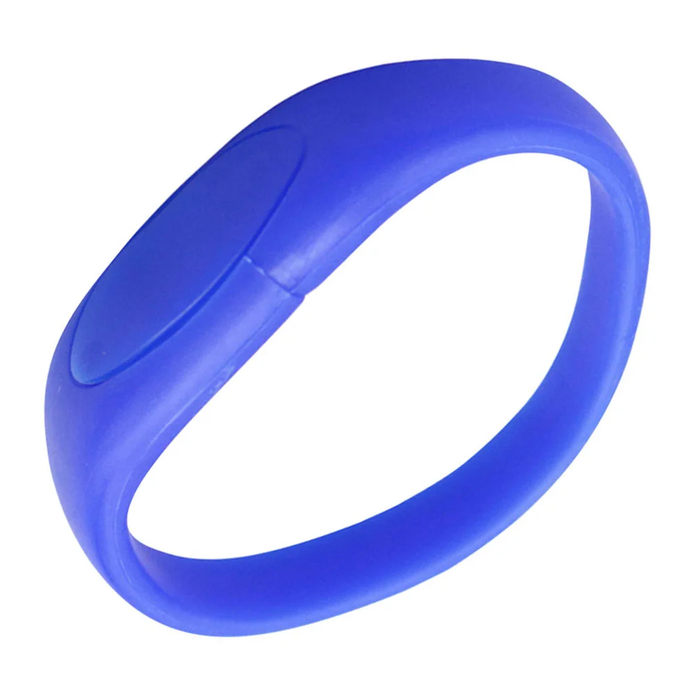 Флешка Силиконовый Браслет Bracelet Fancy V171 синий 4 Гб - фото 1