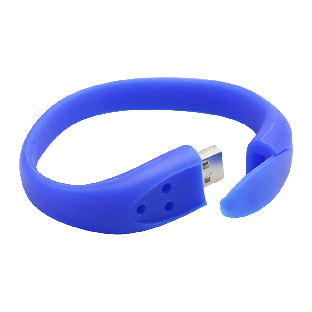 Флешка Силиконовый Браслет Bracelet Fancy V171 синий 16 Гб - фото 4