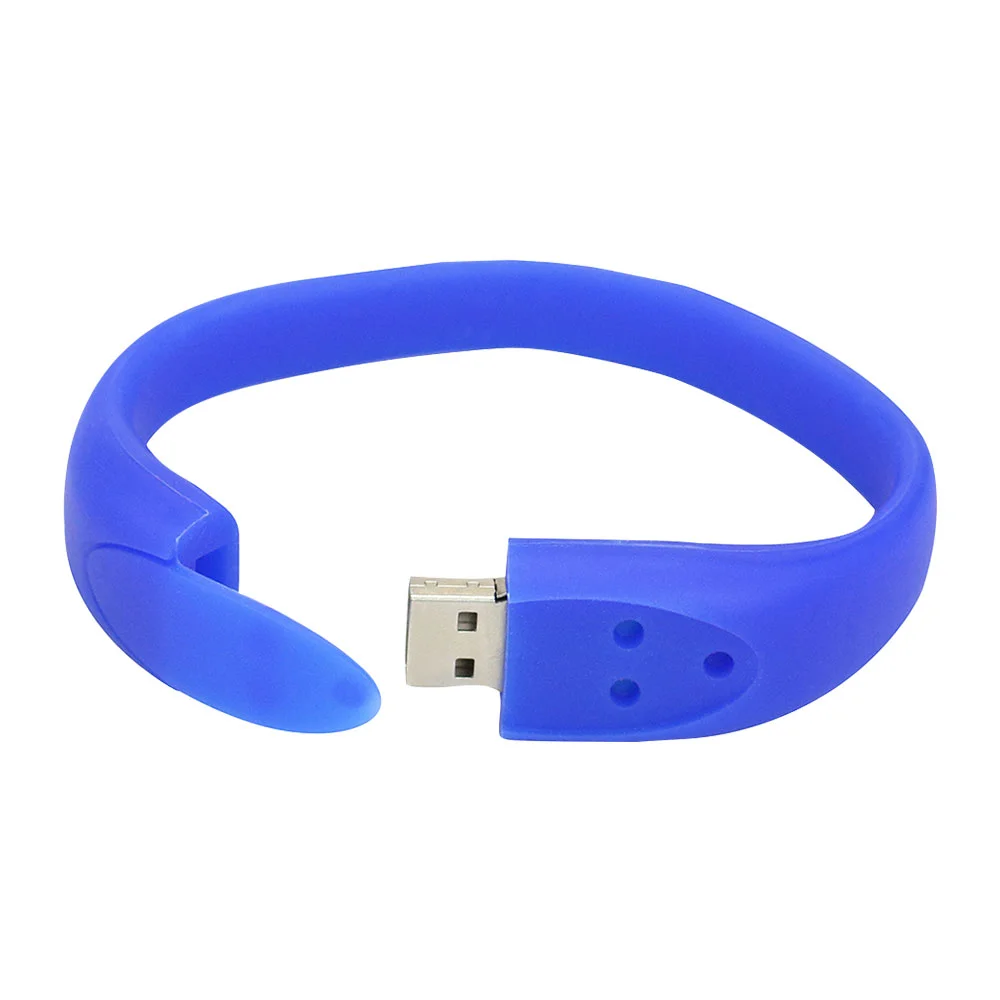 Флешка Силиконовый Браслет Bracelet Fancy V171 синий 32 Гб - фото 3