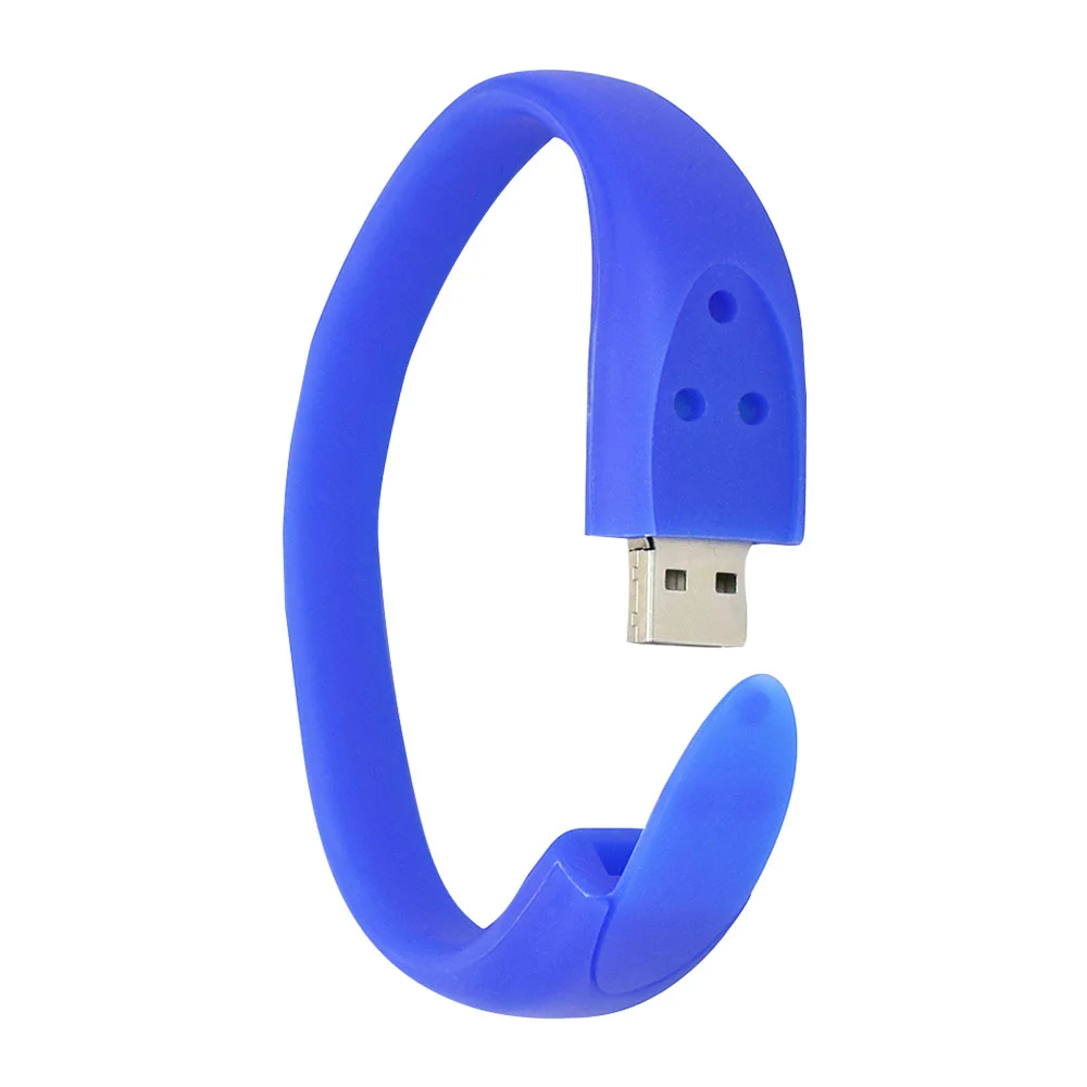 Флешка Силиконовый Браслет Bracelet Fancy V171 синий 32 Гб - фото 6