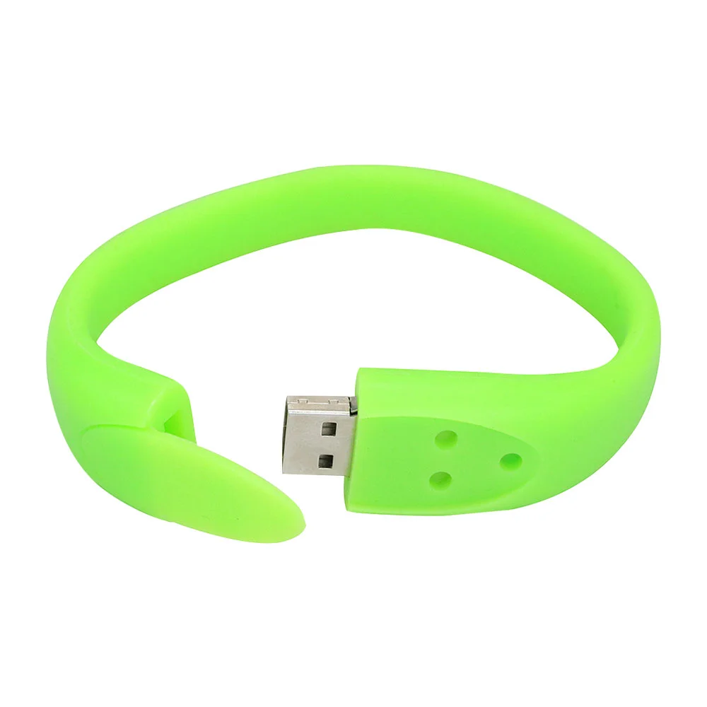 Флешка Силиконовый Браслет Bracelet Fancy V171 салатовый 2 Гб - фото 4