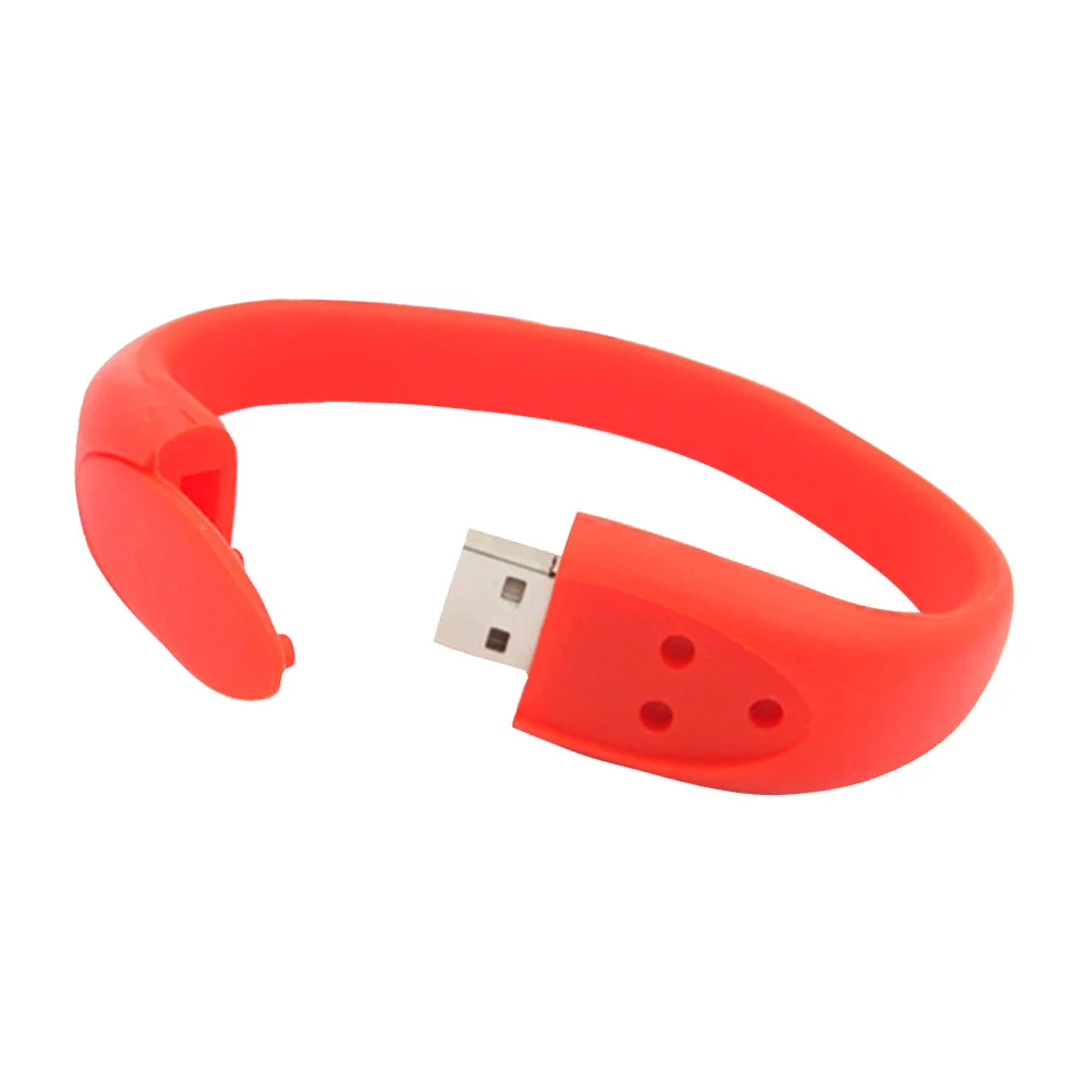 Флешка Силиконовый Браслет Bracelet Fancy V171 красный 8 Гб - фото 2