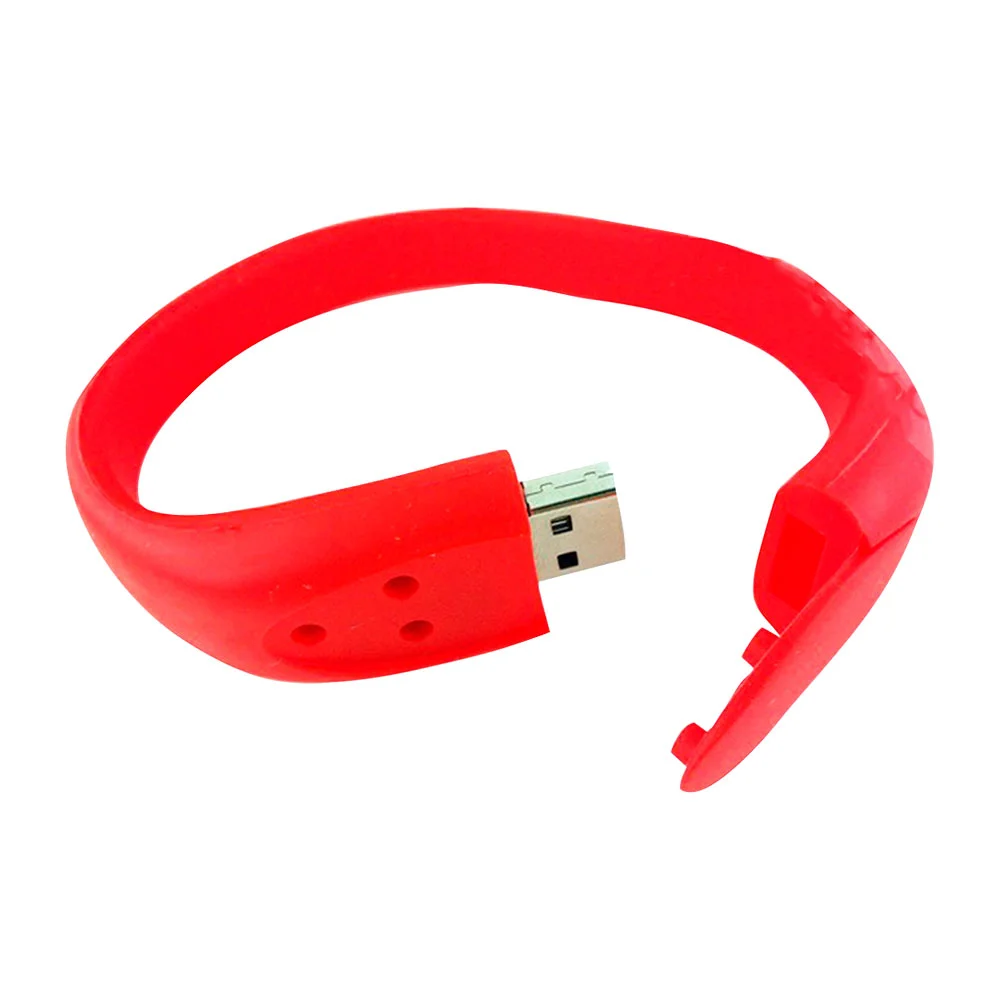 Флешка Силиконовый Браслет Bracelet Fancy V171 красный 8 Гб - фото 8