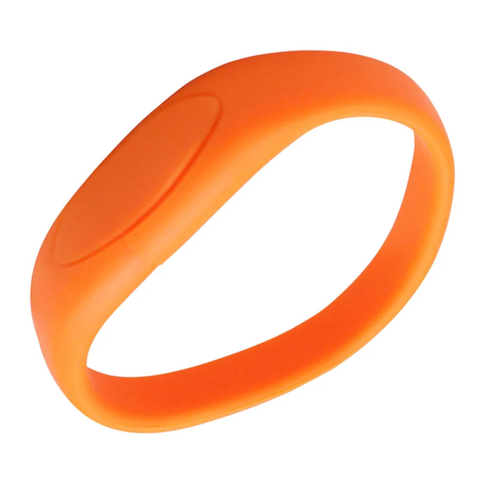 Флешка Силиконовый Браслет Bracelet Fancy V171 оранжевый 2 Гб - фото 1