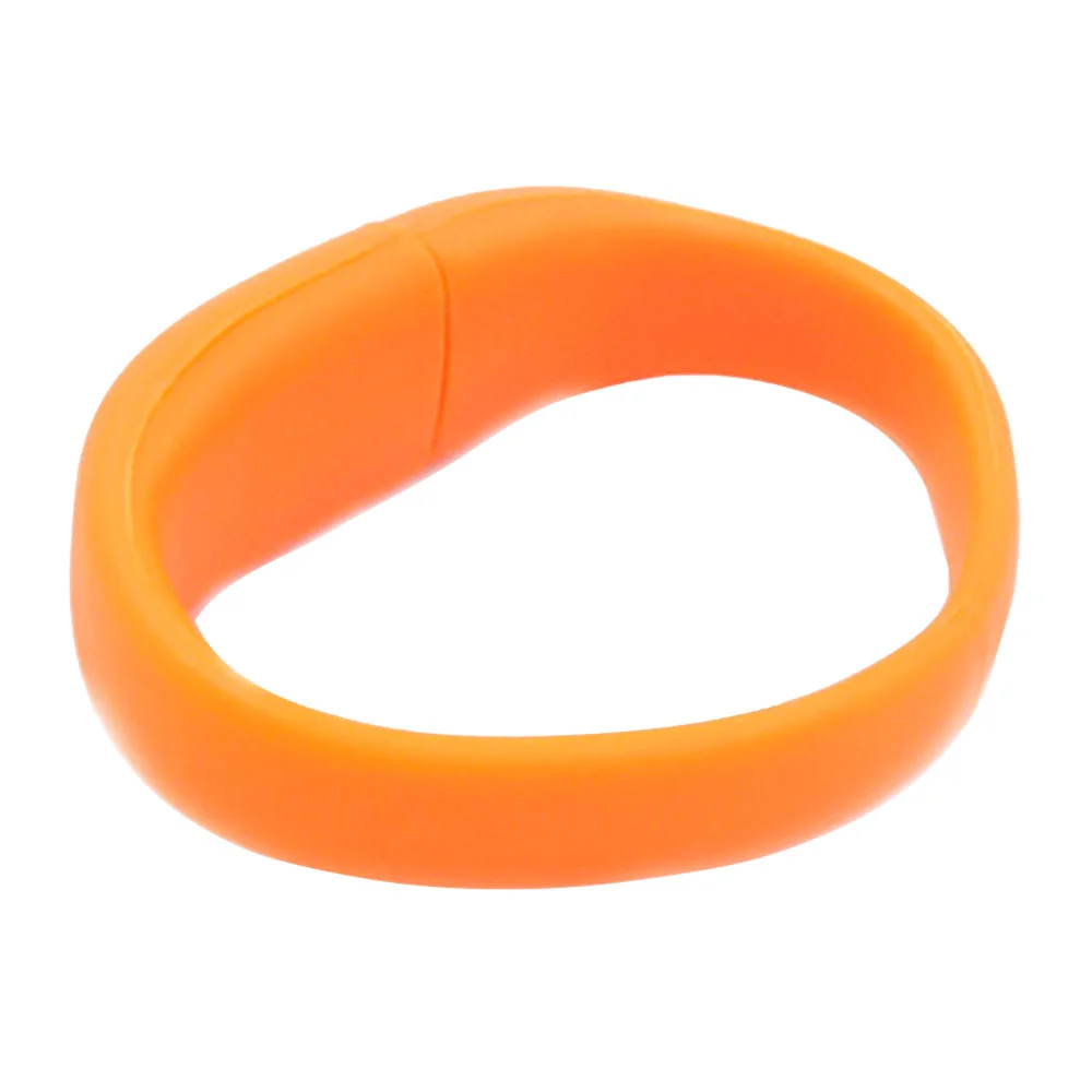 Флешка Силиконовый Браслет Bracelet Fancy V171 оранжевый 2 Гб - фото 2
