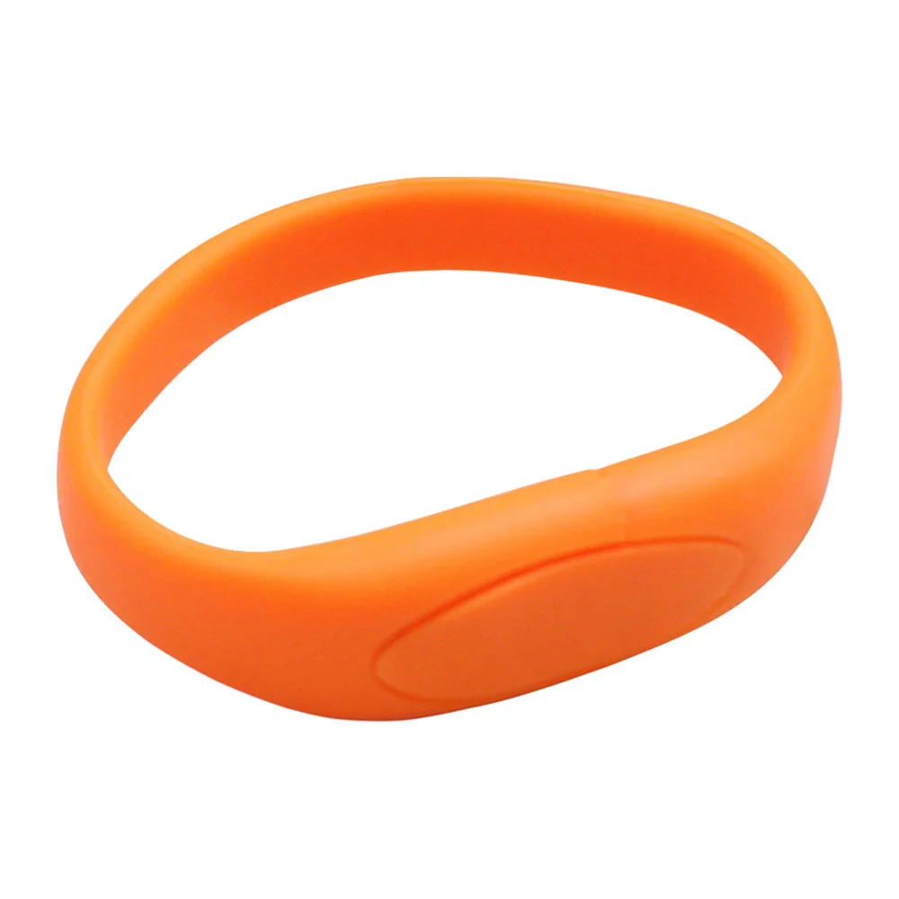 Флешка Силиконовый Браслет Bracelet Fancy V171 оранжевый 2 Гб - фото 5