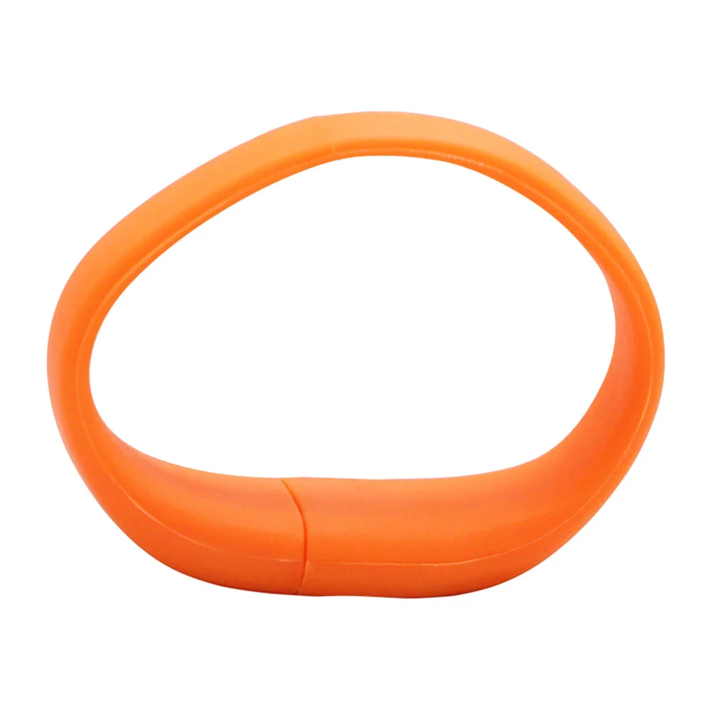 Флешка Силиконовый Браслет Bracelet Fancy V171 оранжевый 2 Гб - фото 6