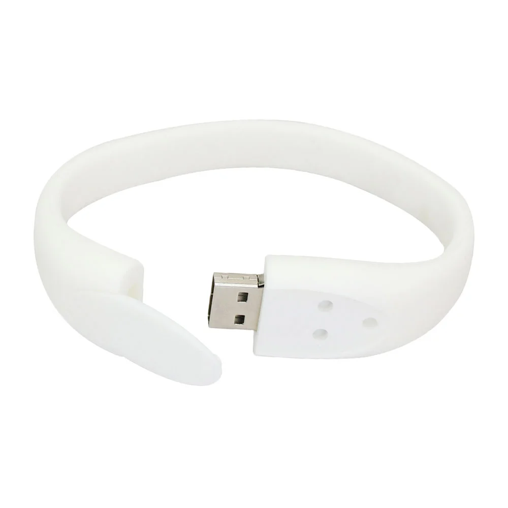 Флешка Силиконовый Браслет Bracelet Fancy V171 белый 64 Гб - фото 4