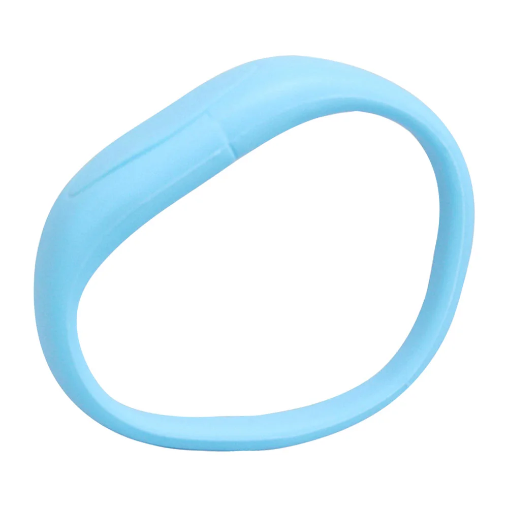 Флешка Силиконовый Браслет Bracelet Fancy V171 голубой 2 Гб - фото 6