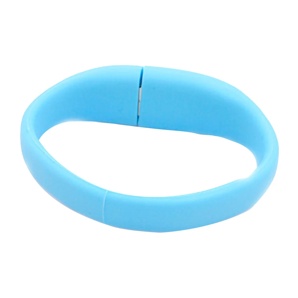 Флешка Силиконовый Браслет Bracelet Fancy V171 голубой 16 Гб - фото 2