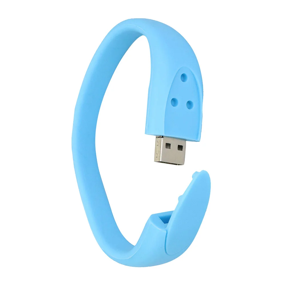 Флешка Силиконовый Браслет Bracelet Fancy V171 голубой 16 Гб - фото 7