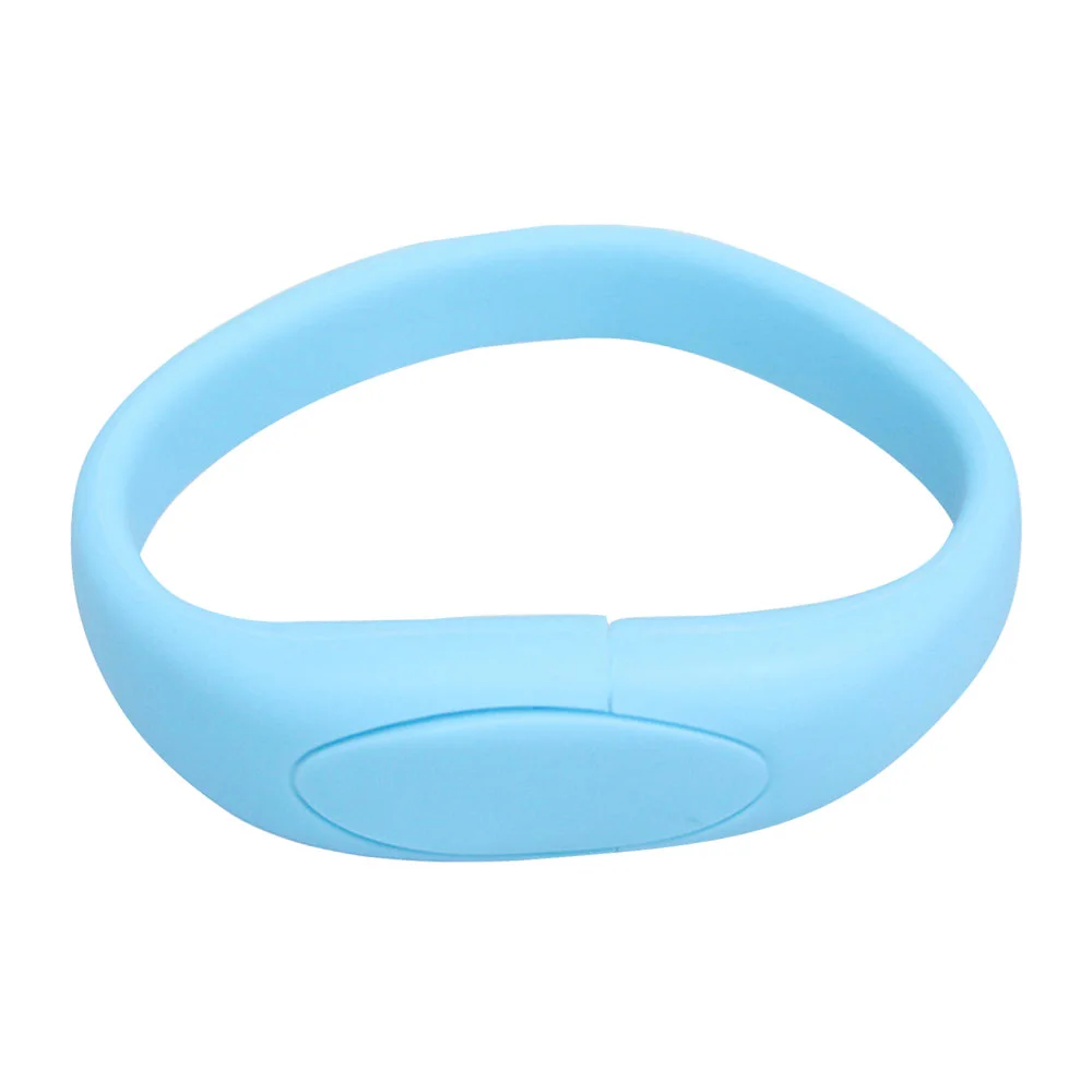 Флешка Силиконовый Браслет Bracelet Fancy V171 голубой 32 Гб - фото 3
