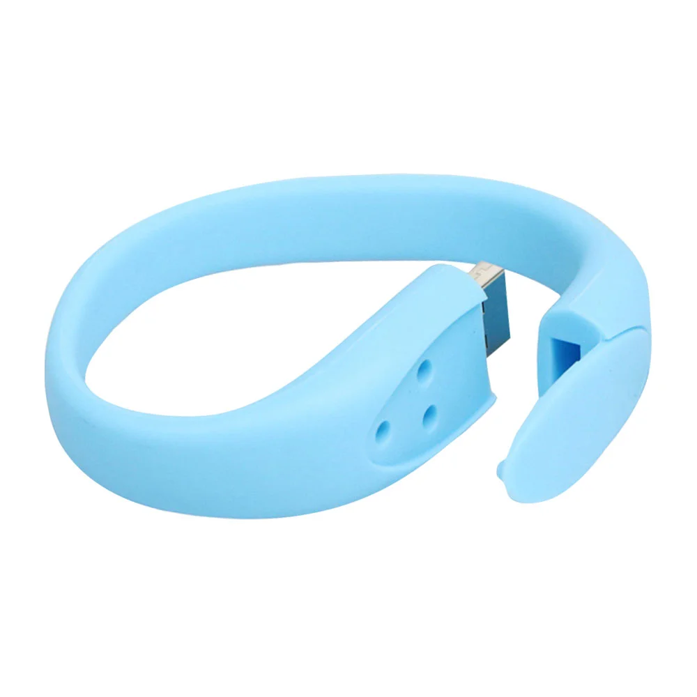 Флешка Силиконовый Браслет Bracelet Fancy V171 голубой 256 Гб - фото 5