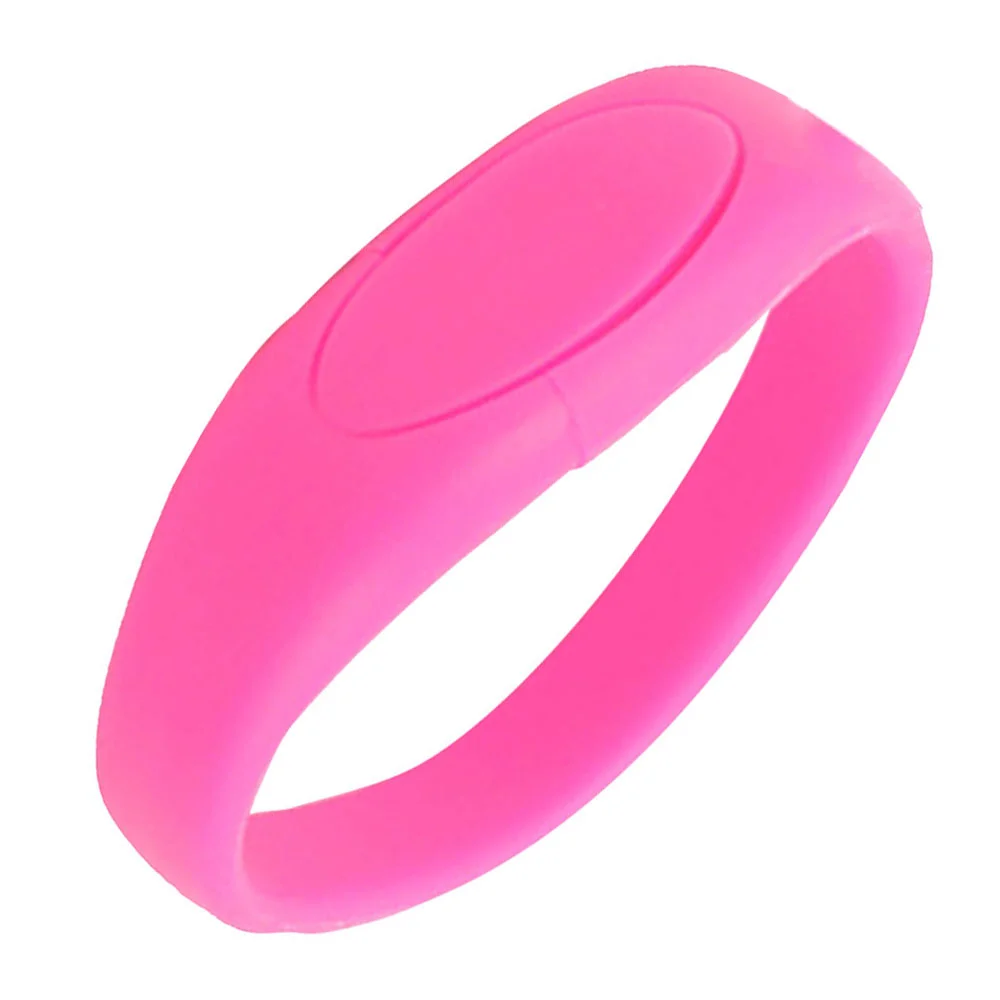 Флешка Силиконовый Браслет Bracelet Fancy V171 розовый 32 Гб - фото 1