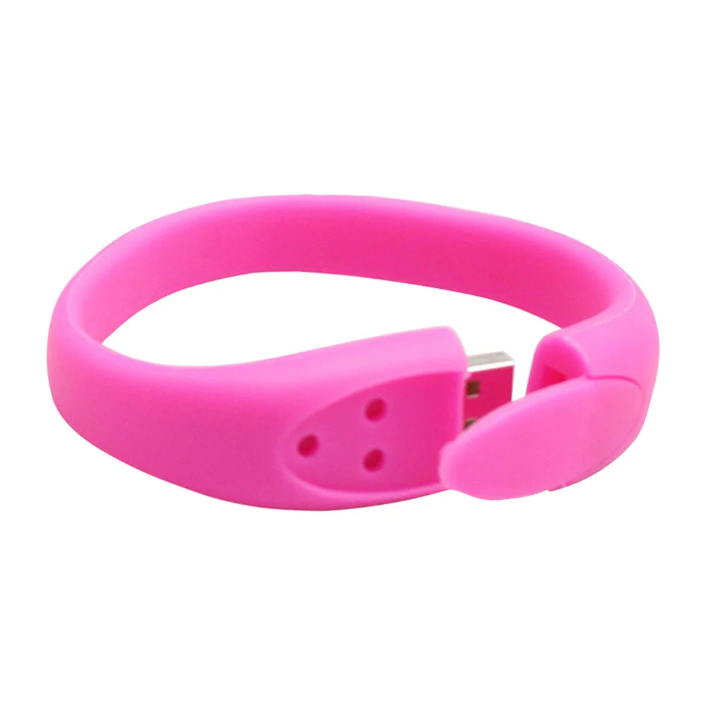 Флешка Силиконовый Браслет Bracelet Fancy V171 розовый 32 Гб - фото 2