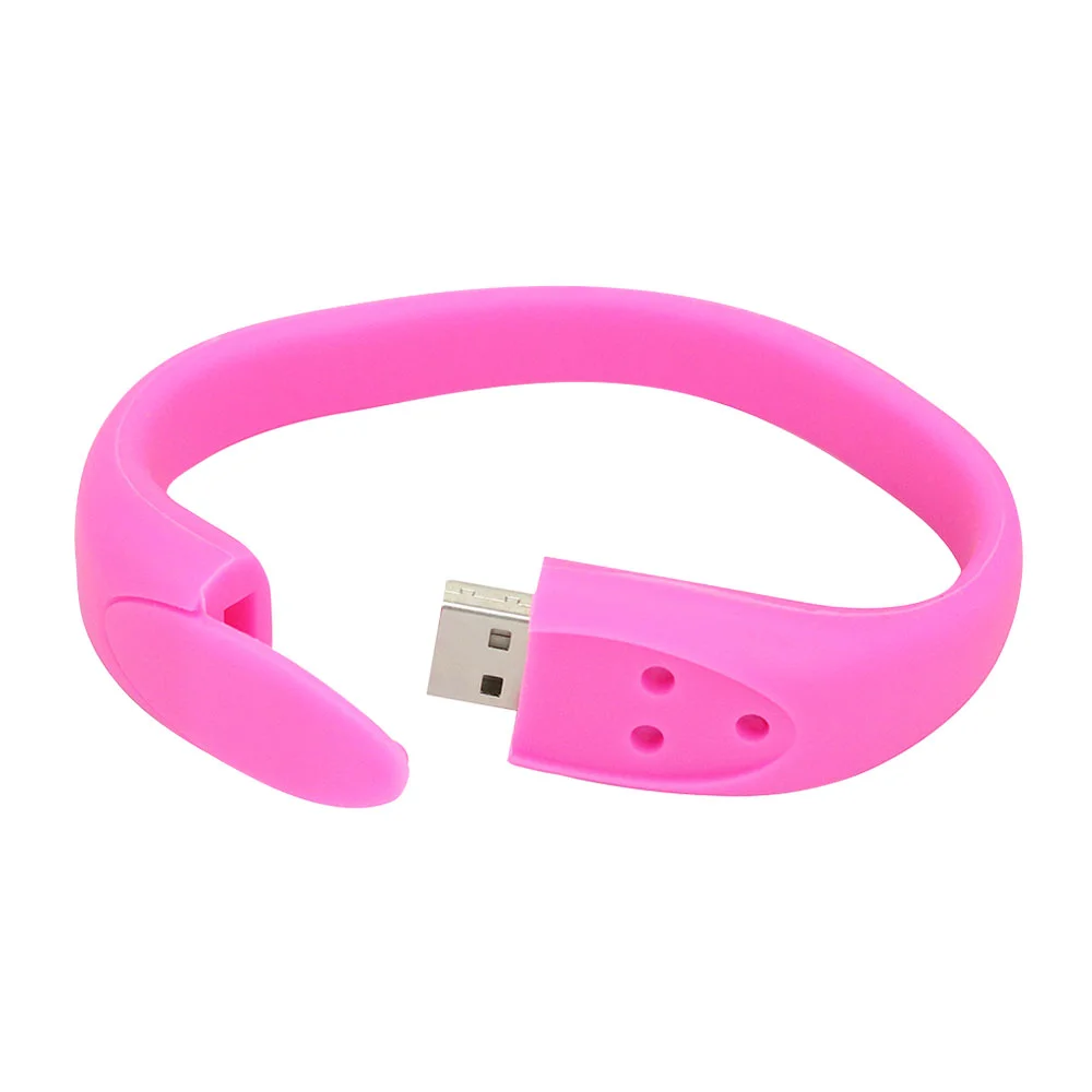 Флешка Силиконовый Браслет Bracelet Fancy V171 розовый 32 Гб - фото 5