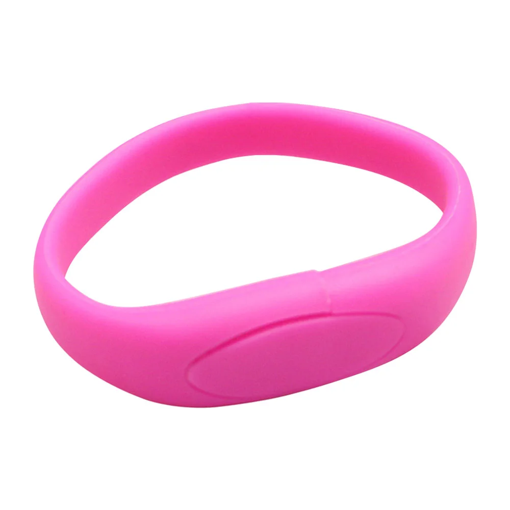 Флешка Силиконовый Браслет Bracelet Fancy V171 розовый 32 Гб - фото 6