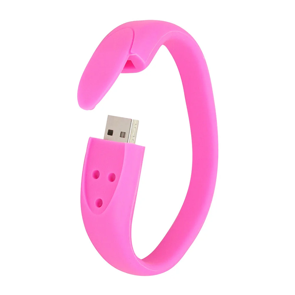 Флешка Силиконовый Браслет Bracelet Fancy V171 розовый 32 Гб - фото 7