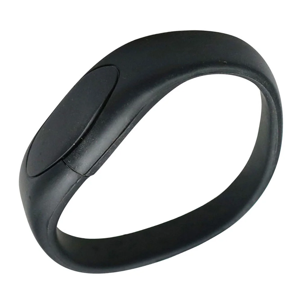 Флешка Силиконовый Браслет Bracelet Fancy V171 черный 64 Гб - фото 1
