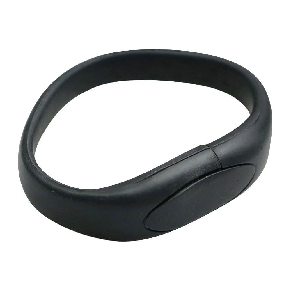 Флешка Силиконовый Браслет Bracelet Fancy V171 черный 8 Гб - фото 4