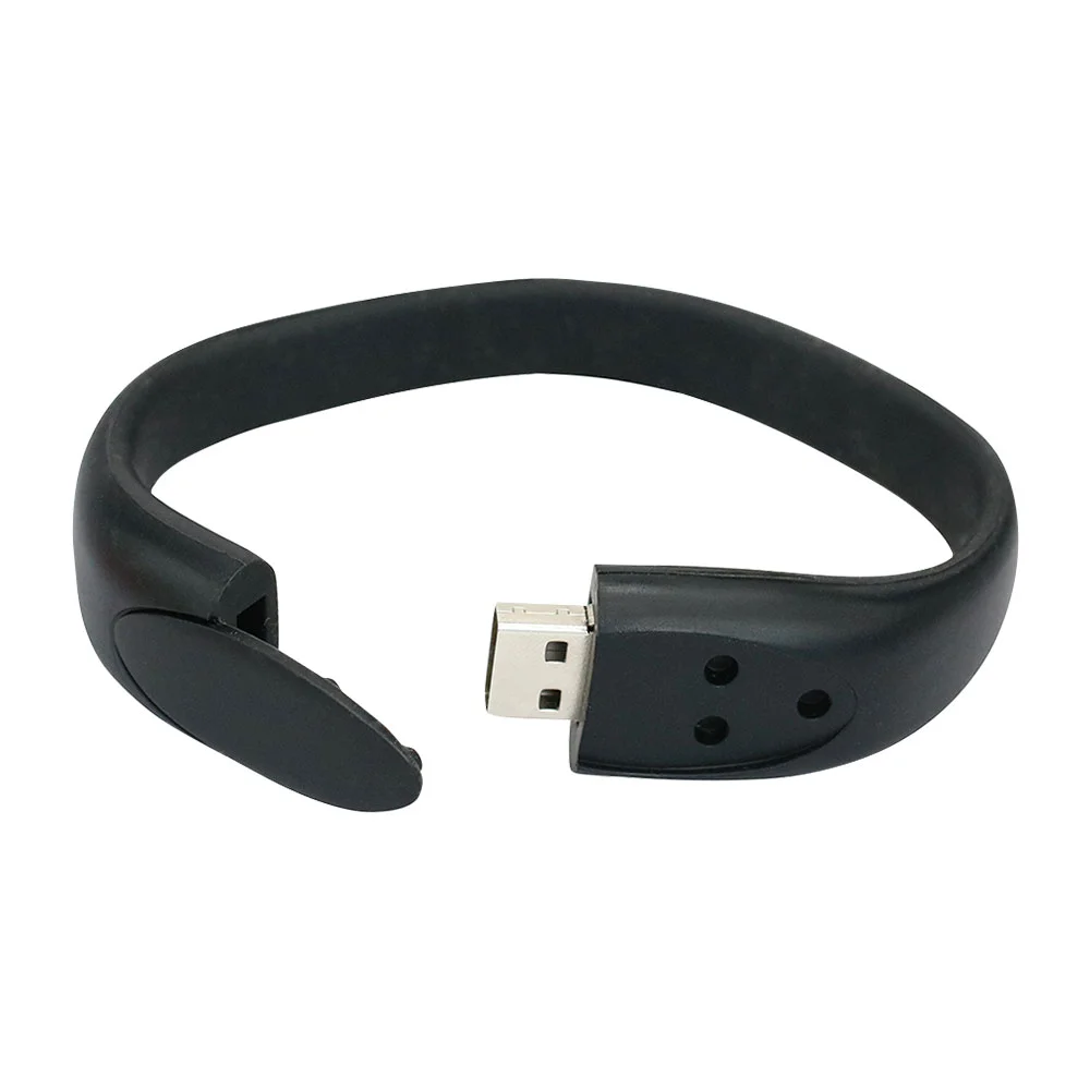 Флешка Силиконовый Браслет Bracelet Fancy V171 черный 16 Гб - фото 2