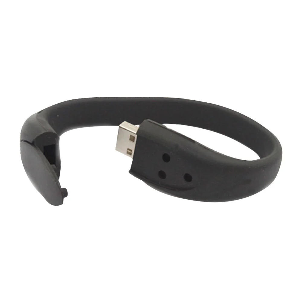 Флешка Силиконовый Браслет Bracelet Fancy V171 черный 32 Гб - фото 3
