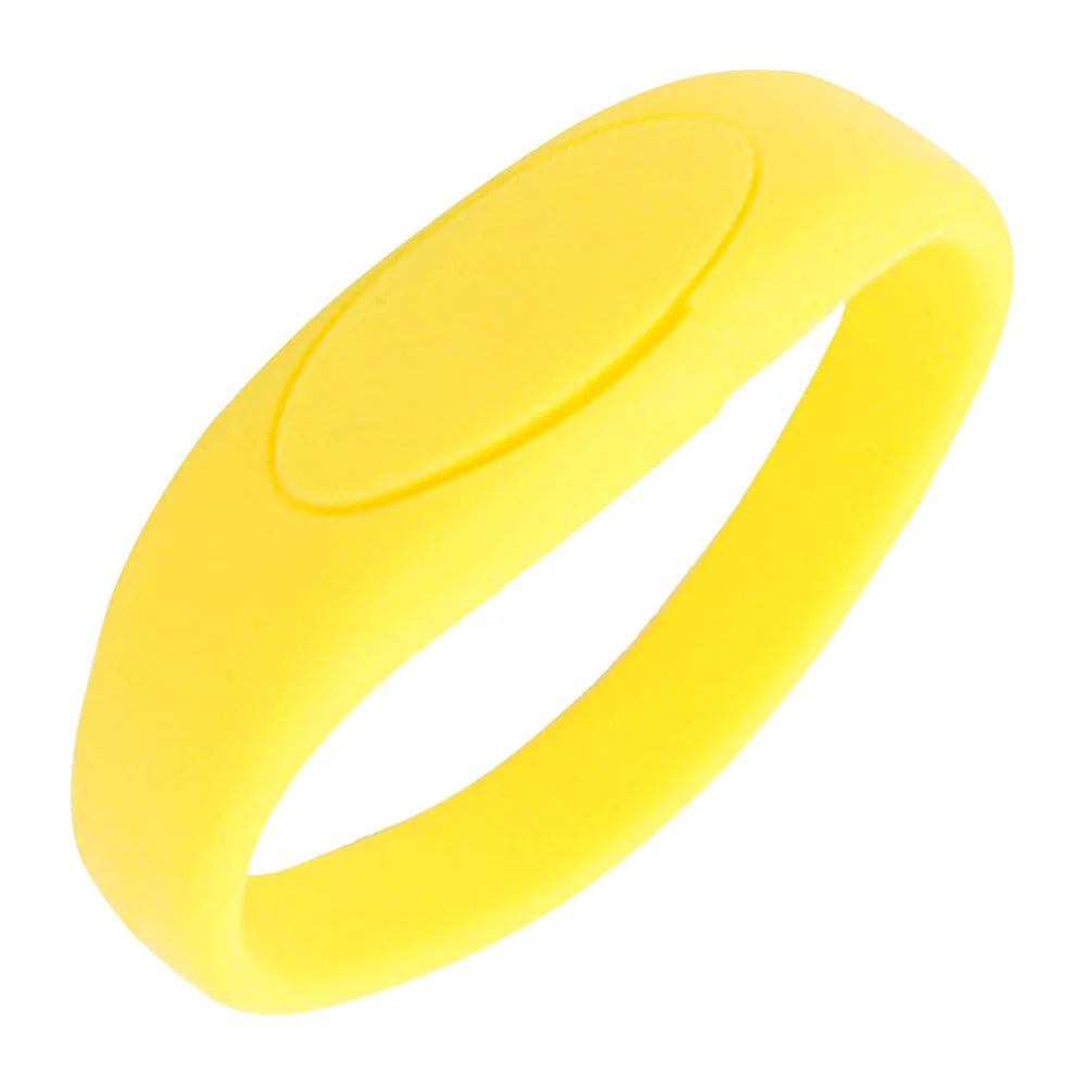 Флешка Силиконовый Браслет Bracelet Fancy V171 желтый 256 Гб - фото 1