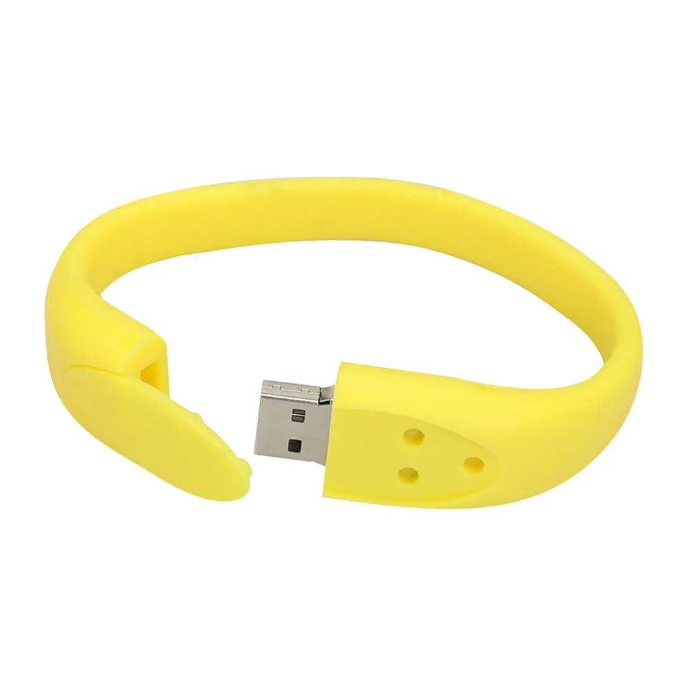 Флешка Силиконовый Браслет Bracelet Fancy V171 желтый 256 Гб - фото 4