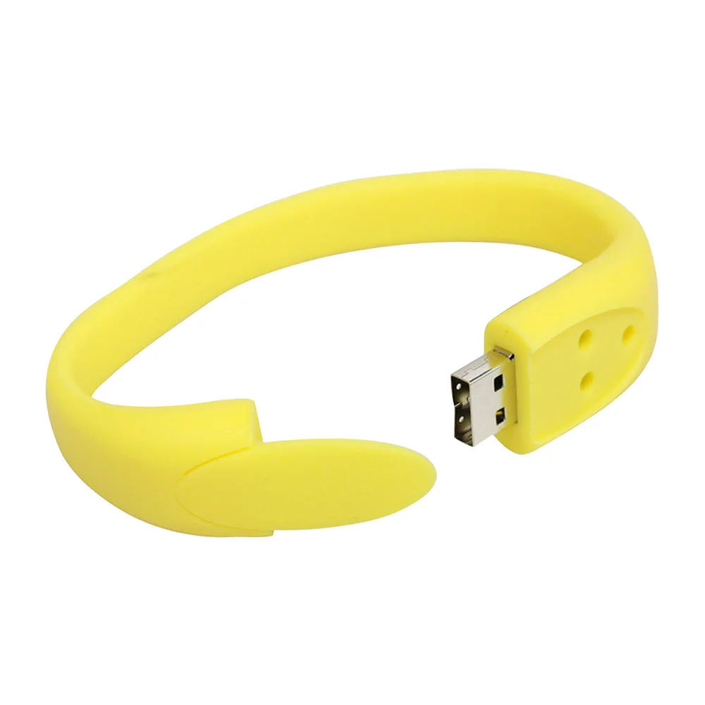 Флешка Силиконовый Браслет Bracelet Fancy V171 желтый 256 Гб - фото 5