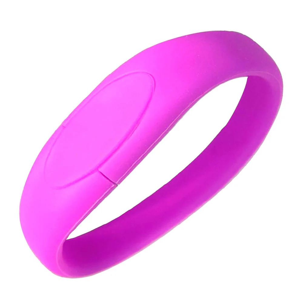 Флешка Силиконовый Браслет Bracelet Fancy V171 фиолетовый 32 Гб - фото 1