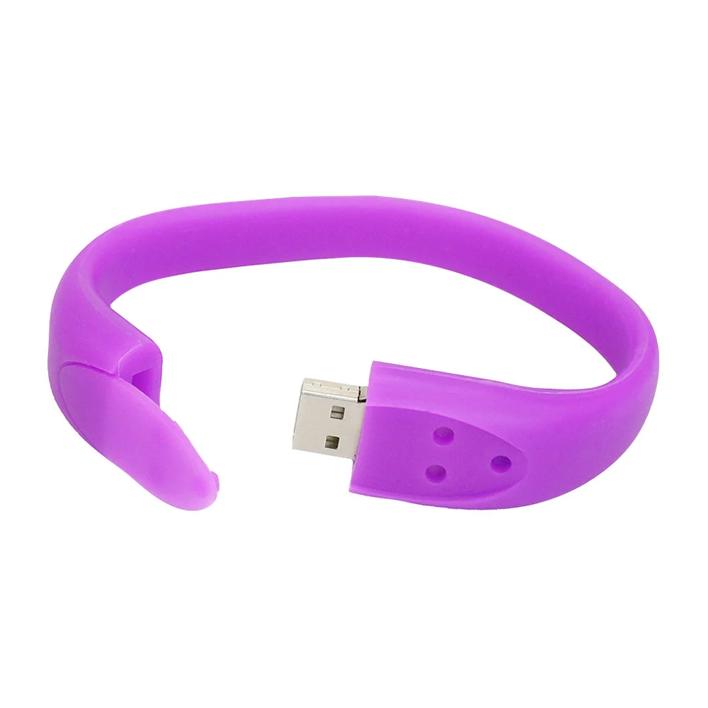 Флешка Силиконовый Браслет Bracelet Fancy V171 фиолетовый 32 Гб - фото 4