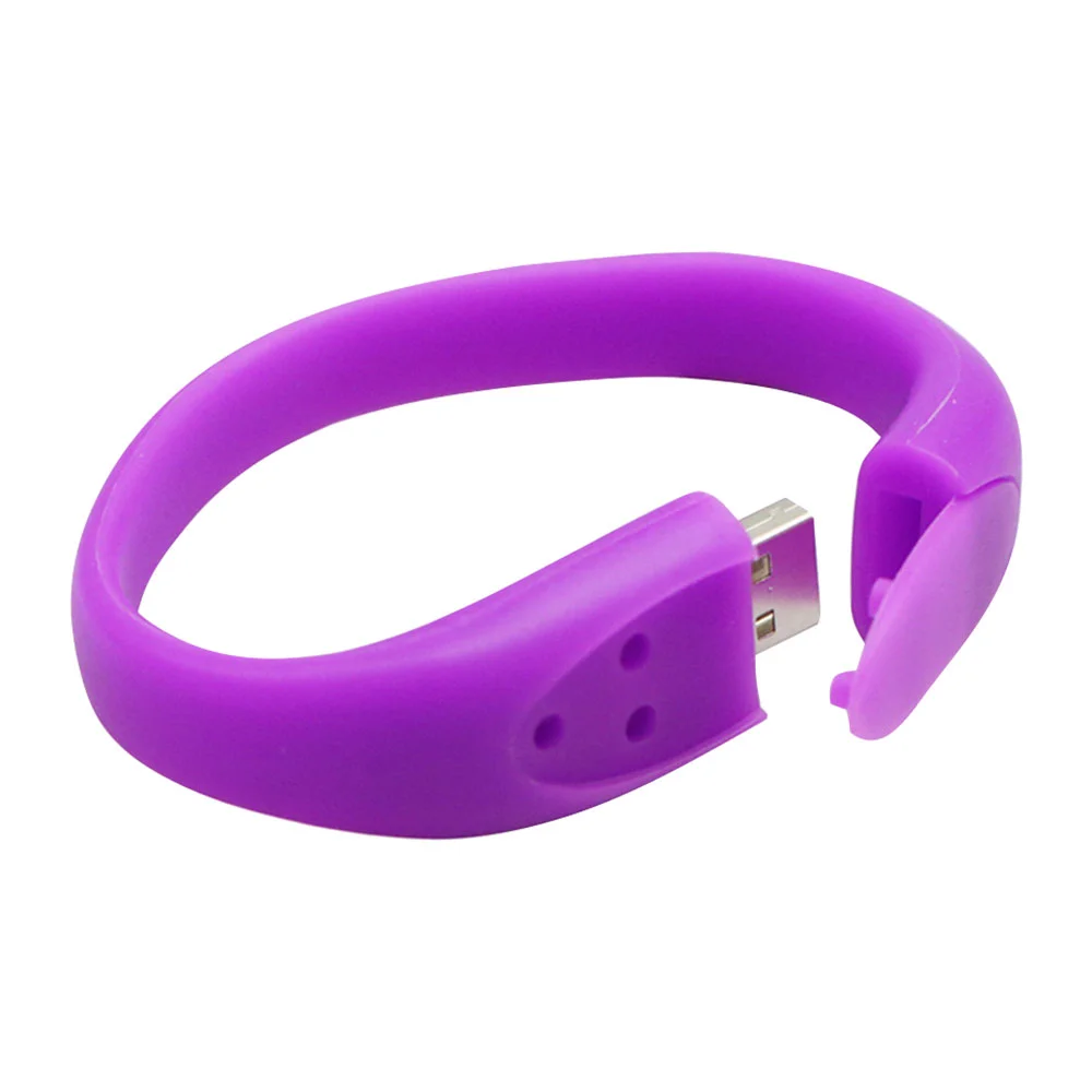 Флешка Силиконовый Браслет Bracelet Fancy V171 фиолетовый 32 Гб - фото 7